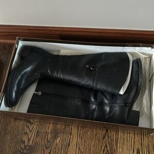 Franco Sarto Black Riding Boots - size 9, wide calf